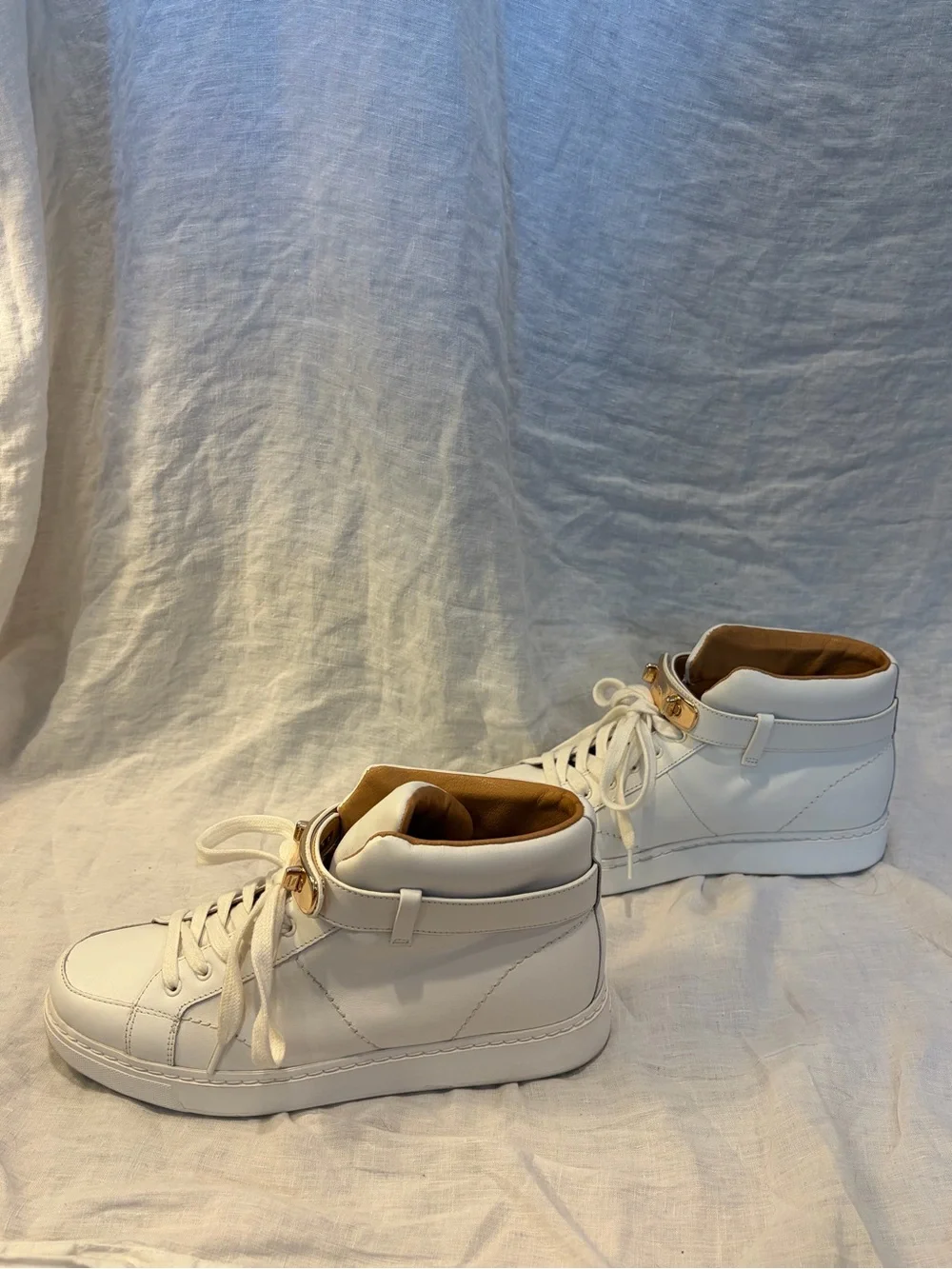 Coach Women's Richmond Leather High-Top Sneakers with Gold Hardware